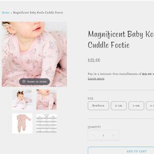 Magnetic me baby Koala footie 3-6 months